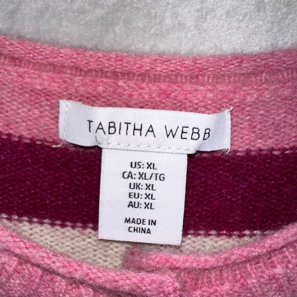 Tabitha Webb Cardigan Women's XL Wool Blend Sweater Fair Isle Stripe Button Up - Picture 3 of 13